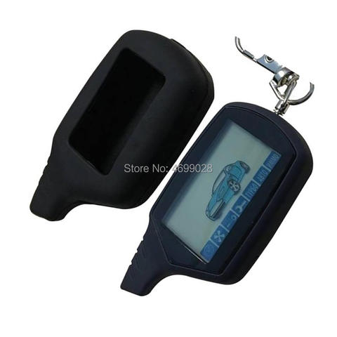Cheap A91 keychain Fob 2-way LCD Remote Control Key + Silicone Case For Russian Two Way Car Alarm StarLine A91 ► Photo 1/4