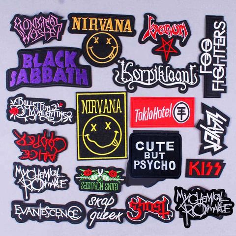 DIY Nirvana Rock Band Patch Embroidered Patches For Clothing Hippie Stickers Metal Bands Punk Stripes Patch On Clothes Stripes ► Photo 1/5
