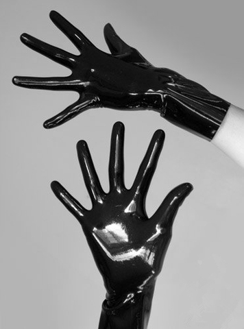 Free shipping !!! Latex Gloves Unisex Short Gloves Mittens Latex Rubber Wrist Gloves Fetish Costume Female Gloves ► Photo 1/4