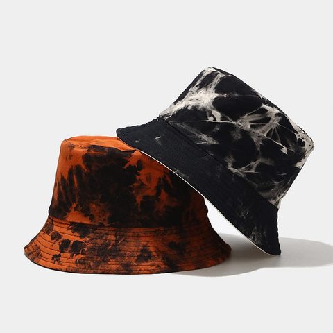 Fashion Graffiti Style Panama Summer Harajuku Bucket Hat Colorful Tie Dye Fisherman Hat Reversible Bob Bucket Cap for Men Women ► Photo 1/6