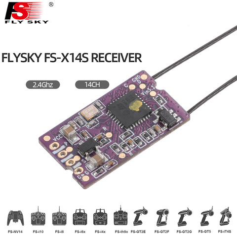 Flysky FS X14S 2.4G PPM i-BUS S-BUS 14CH Dual Antenna One Way Receiver For RC Drone FS NV14 I6X I6 I6S I6X Remont Controller ► Photo 1/6