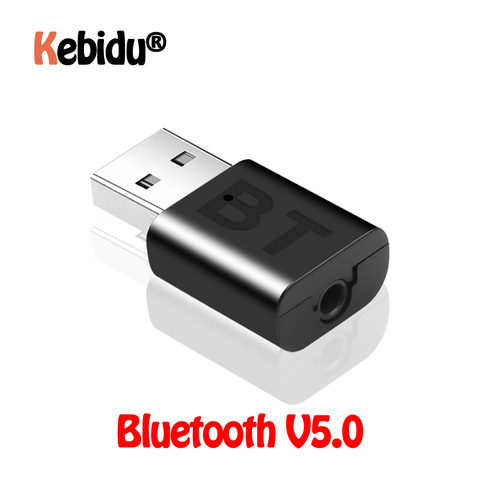 Mini USB Adapter Wireless Bluetooth A2DP 3.5mm USB Handsfree Home Car Kit AUX Audio Stereo Music Receiver V5.0 For Android IOS ► Photo 1/6