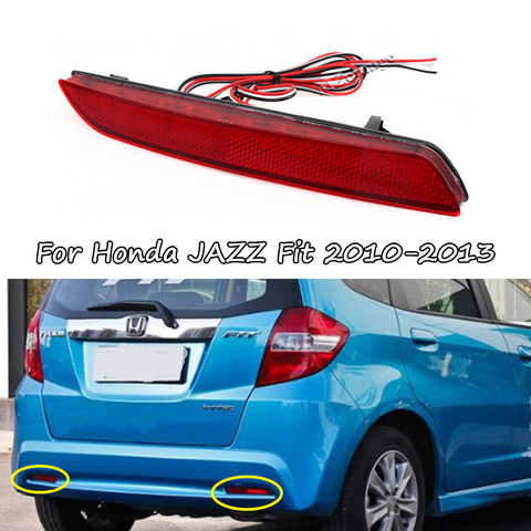 MZORANGE Rear Bumper Lamp Brake Light Reflector 2PCS LED For Honda JAZZ Fit 2010 2011 2012 2013 car lassembly ► Photo 1/6