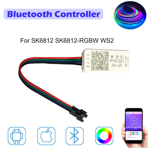 WS2812B WS2811 Addressable LED Bluetooth Controller iOS Android App Wireless Remote Control DC 5V~12V for SK6812 SK6812-RGBW WS2 ► Photo 1/6