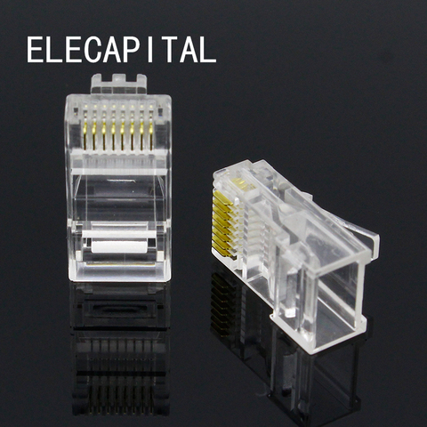 Free Shipping Brand New 100PCS Crystal Head RJ45 CAT5 CAT5E Modular Plug Gold Plated Network Connector ► Photo 1/4