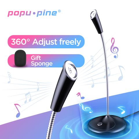 Popu Pine Computer microphone 360° adjust freely Studio Speech Microphone Gaming Chatting USB Microphone Desktop PC Laptop ► Photo 1/6