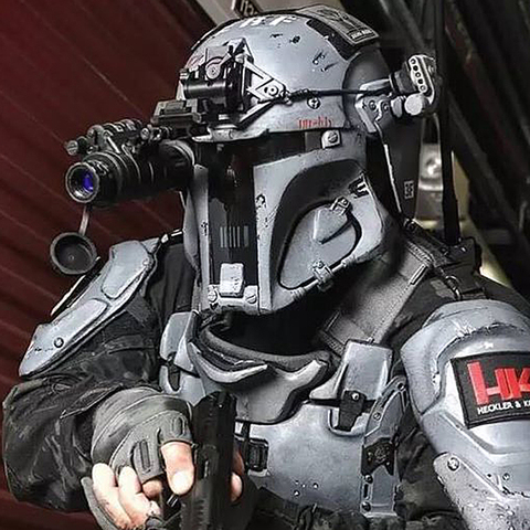 TIER NONE Galac-Tac US Army Tactical Bounty Hunter Sci-Fi Helmet Mask ► Photo 1/6