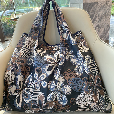 Large size nylon women's shopper reusable foldable bag shopping bag handbag environmental bag out shoulder bag ► Photo 1/6