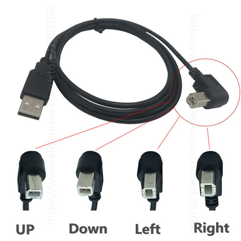 USB Cable High Speed 2.0 A To B Male 90 Degree Right Angle Cable for Canon Brother Samsung Hp Epson Printer Cord 5feet 1.5m ► Photo 1/6