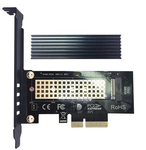 GLOTRENDS M.2 PCIE Adapter with M.2 Heatsink for PC Desktop, PCIE GEN3 Full Speed ► Photo 1/6