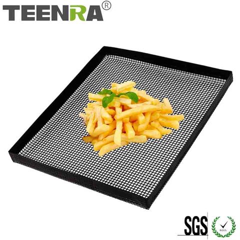 TEENRA 1Pcs  Non-stick Coating Baking Tray Mat Food Basket Roaster Rack Oven Baking Mesh Tray Heat Resistant Baking Tools ► Photo 1/6