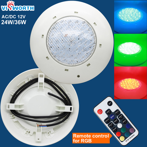 Ip68 Led Swimming Pool Light 24W 36W Led Waterproof UnderWater Light AC/DC 12V Pond Lights RGB Led Piscina Luz Spotlight ► Photo 1/6