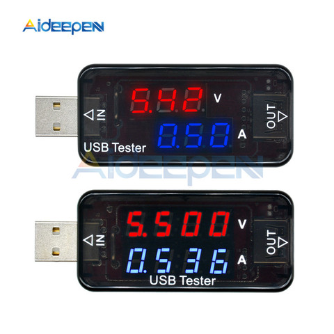 USB Current Voltage Charging Detector Mobile Power Current and Voltmeter Ammeter Voltage USB Charger Tester Double Row Shows ► Photo 1/6