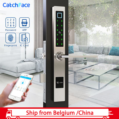 Waterproof European Style Bluetooth Fingerprint Lock Electronic Smart door lock For Aluminum Glass Door ► Photo 1/6