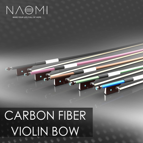 NAOMI Carbon Fiber Violin Bow 4/4 Violin / Fiddle Bow Round Stick W/ Ebony Frog Fast Response Durable Use ► Photo 1/4