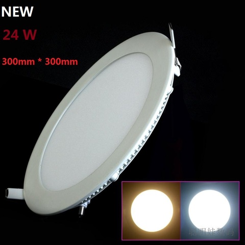 Ultra thin design 24W LED ceiling recessed grid downlight / round panel light 300mm, 1pc/lot free shipping ► Photo 1/4