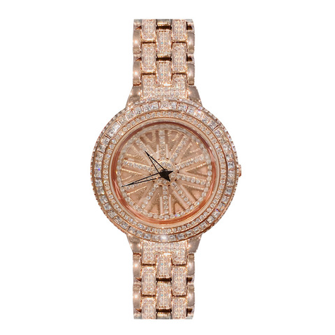 Women Rhinestone Watches Lady Rotation Dress Watch Luxury Brand Big Dial Bracelet Wristwatch Crystal Watch montre femme 2022 New ► Photo 1/1