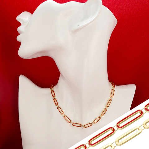 ZHUKOU Fashion 5.7x445mm Brass gold color Choker Necklace thin Necklace chain for women Jewelry model:VL47 ► Photo 1/6