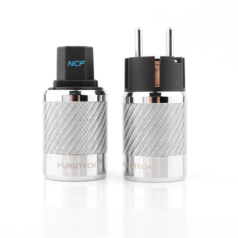 FI-E50 / FI-50 NCF european plug rhodium plating supply plug 15A 125V /10A 250V AC schuko socket EU version supply connector ► Photo 1/6