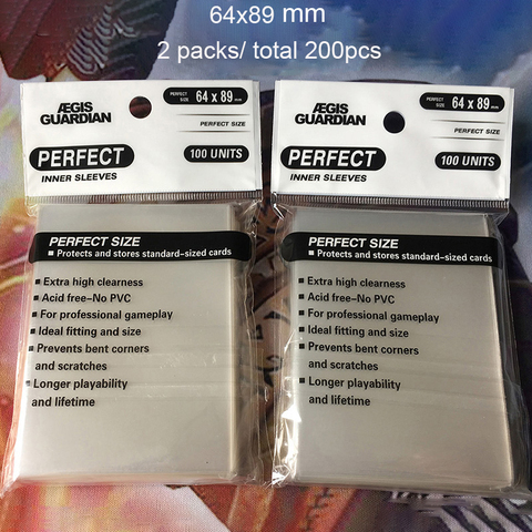 200pcs Perfect Barrier Card Sleeves, 64 x 89mm Perfect Fit Card Protector, 2packs/Set  - total 200pcs , Clear ► Photo 1/5