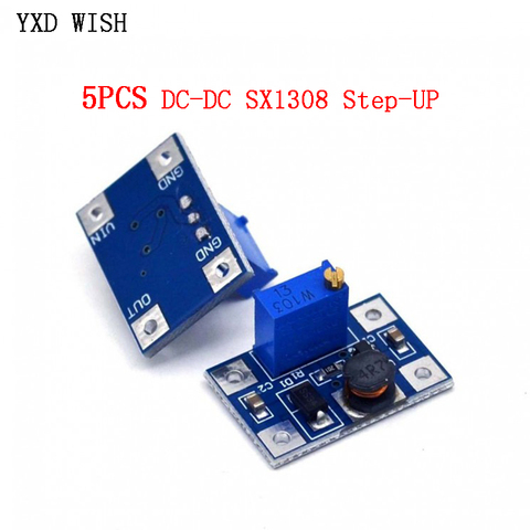 5pcs DC-DC SX1308 Step-UP Adjustable Power Module DC DC Step Up Boost Converter Adjust Power Supply 2-24V to 2-28V 2A Diy Kit ► Photo 1/3
