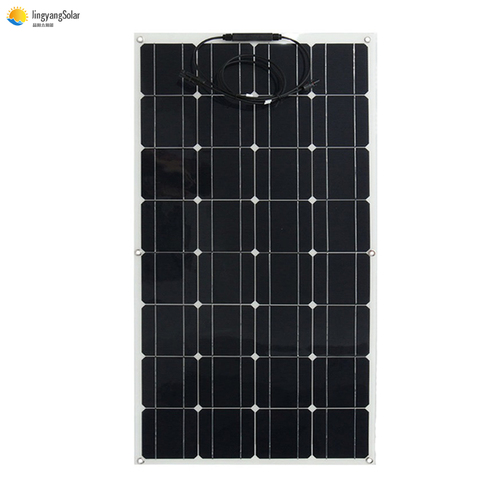 Solar panel 100W 200W Flexible Monocrystalline Photovoltaic plate  cell kit for 12V 24V Solar Car battery ► Photo 1/6