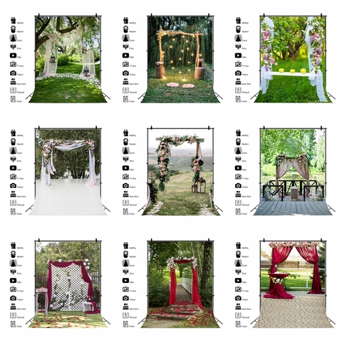 Yeele Wedding Photocall Curtain Trees Grassland Decor Photography Backgrounds Customized Photographic Backdrops for Photo Studio ► Photo 1/6