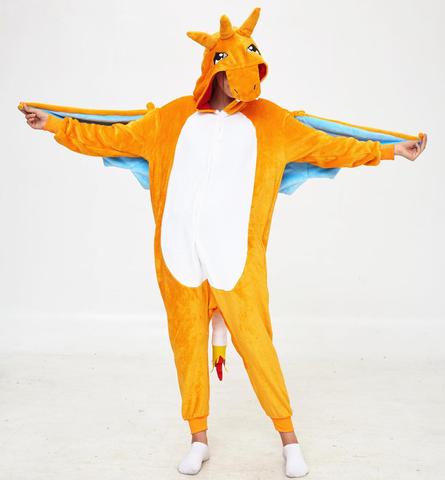 HKSNG Adult Dragon Onesies Kigurumi Pajamas Flannel Halloween Party Oneises Costumes Suit Jumpsuits Pyjamas Hooded ► Photo 1/4