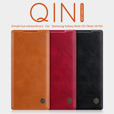 Nillkin Qin Luxury Ultra Thin Book Flip Leather Case Cover For Samsung Galaxy Note 9 20 S9 S10 S20 Plus Note20 Ultra Note10 Plus ► Photo 1/6