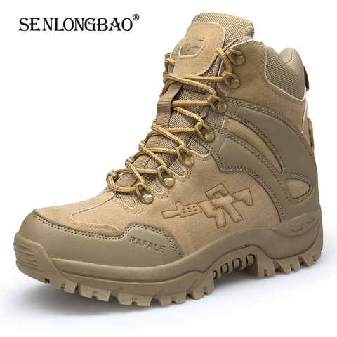 Brand Men Military Boots Outdoor Hiking boots Non-slip rubber Boots Tactical Desert Combat Boots Army Work Shoes Men Sneakers ► Photo 1/6