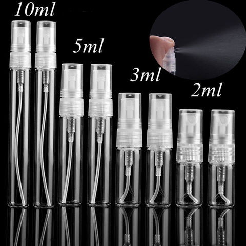 50pcs/lot 2ML 3ML 5ML 10ML Clear Black Glass Spray Bottle Black Perfume Atomizer Mini Sample Test Tube Bottle Thin Glass Vials ► Photo 1/6