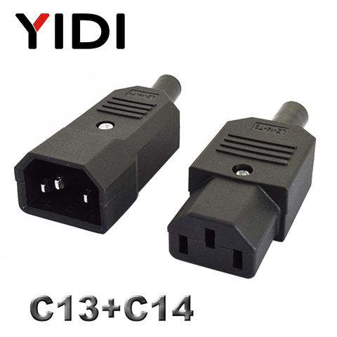 10A 250V IEC Straight Cable Plug Connector C13 C14 Female Male Plug Rewirable Power Connector 3 Pin AC Socket Industrial Plug ► Photo 1/6