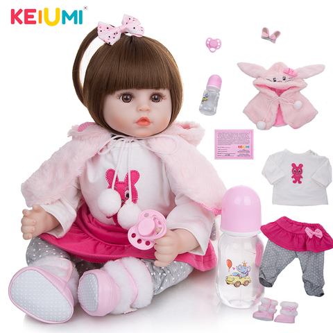 KEIUMI Soft Cotton Body Realistic Baby Dolls Fashion Princess Girl Doll Baby Reborn Toys Cosplay Rabbit Toddler Birthday Gifts ► Photo 1/6