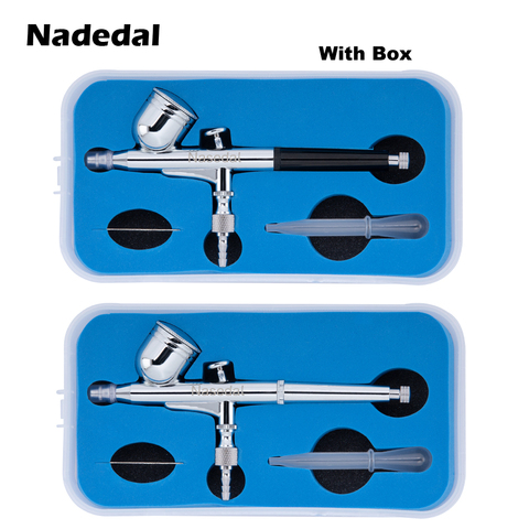 Nasedal 0.3MM 7CC Dual-Action Airbrush with Box Gravity Spray Gun Air Hose for Art Cake Nail Model Paint Spraying Hobby ► Photo 1/6