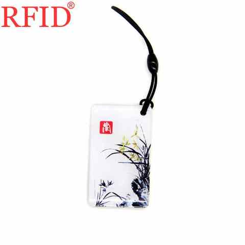 ID 125Khz EM4100 TK4100 Read Only Orchid Dropping Glue Keychain RFID Proximity Card Tag Key Access Control Card Fast Shipping 1 ► Photo 1/6