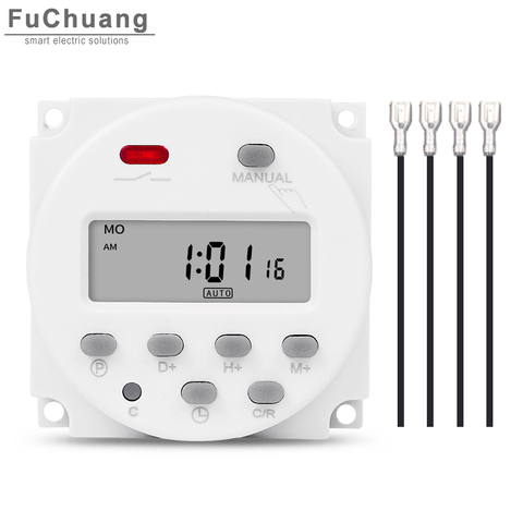 Timer Relay CN101A LCD time switch 110VAC 220VAC 12VDC 24VDC 48VDC Street lamp billboard power supply timer and waterproof cover ► Photo 1/6