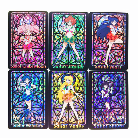 9pcs/set Sailor Moon Church Style Stained Glass Taiwan Toys Hobbies Hobby Collectibles Game Collection Anime Cards ► Photo 1/1