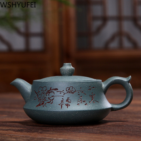 WSHYUFEI Chinese Yixing purple clay Tea Pot Authentic Hand Made Teaware Green mud Tea Set teapot Customized gifts 180ml ► Photo 1/5