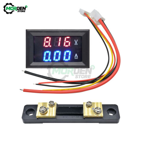 0.56Inch Dual LED Display Digital Voltmeter Ammeter DC 100V 50A Panel Amp Volt Voltage Current Meter Detector Tester + Shunt ► Photo 1/6