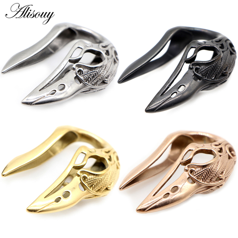 Alisouy 1PC Stainless Steel Bird Skull Head Heavy Ear Weight Plugs Tunnel Ear Gauges Expander Stretcher Piercing Body Jewelry ► Photo 1/6