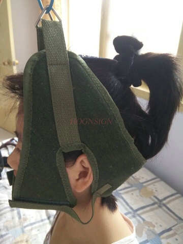 cervical traction Green Canvas Cervical Traction Belt Sling Tractor Stretch Chair Thickening Hood Neck Care Tool Home Medical ► Photo 1/2