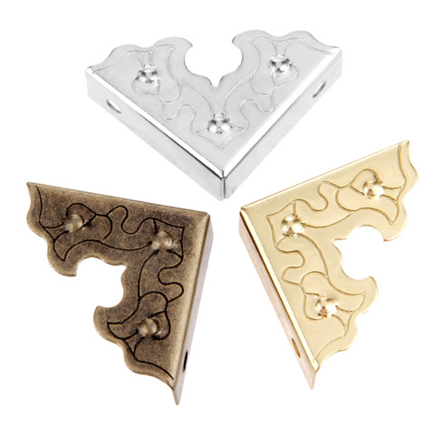 10Pcs Antique Furniture Metal Crafts Jewelry Box Corner Brackets 25mm Foot Wooden Case Corner Protector Decorative Corner ► Photo 1/6