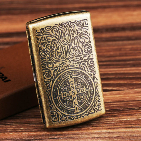 Hot Male Pocket 12 Cigarette Case Vintage Metal Constantine Cigarette Boxes Holders Smoking Boxes ► Photo 1/6