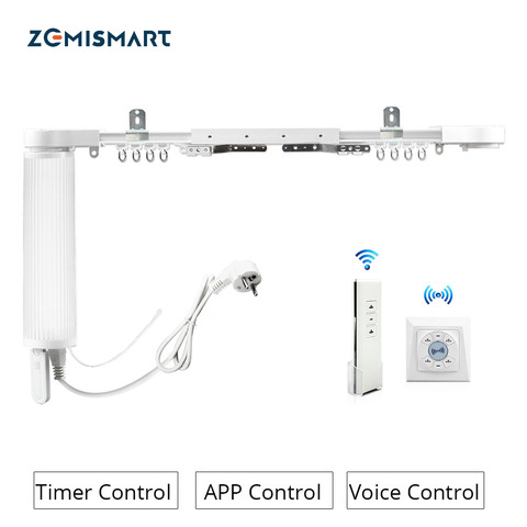 Zemismart Wall Mount Ceiling Mount Electric Curtain Double WiFi Tuya APP Alexa Google Assistant  Voice Control Adjustable Track ► Photo 1/6