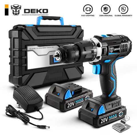 DEKO GCD20DU3 20V Max Household DIY Woodworking Lithium-Ion Battery Cordless Drill Driver Power Tools Electric Drill Power Drill ► Photo 1/6