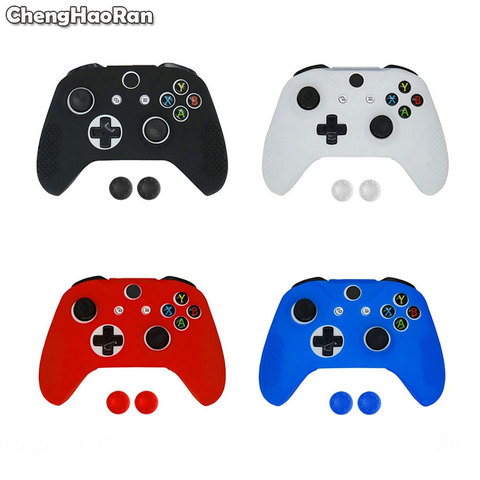 ChengHaoRan Silicone Case Protective Skin Cover Wrap Case For Xbox One S Slim Controller Gel Rubber Joystick w/2*Thumbsticks Cap ► Photo 1/6