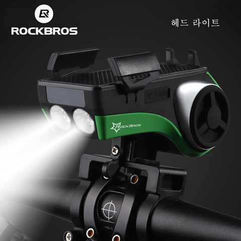 ROCKBROS Bike Bicycle Light Waterproof Phone Holder Bike Headlight Bluetooth Bell Speaker Bikeplayer USB Rechargeable Power Bank ► Photo 1/6