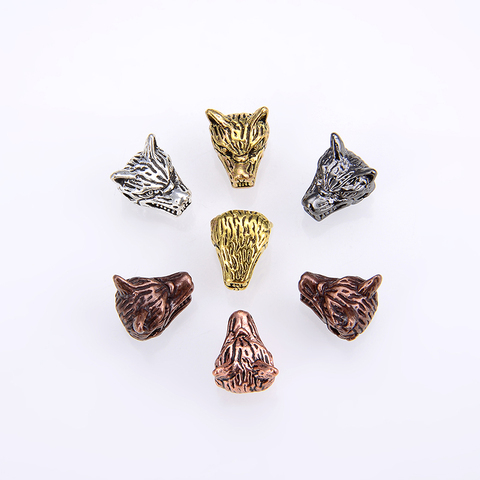 10 pcs/lot Arrival Animal Style Bracelet Accessories Wolf Head Beads for Jewelry Making DIY Components Wholesale ► Photo 1/6