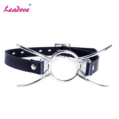 Oral Fixation PU Leather Bondage Restraint Mouth Gag Spider X Style Flirting O ring Open Mouth Gag Adult Games Sex Toys XN0083 ► Photo 1/6