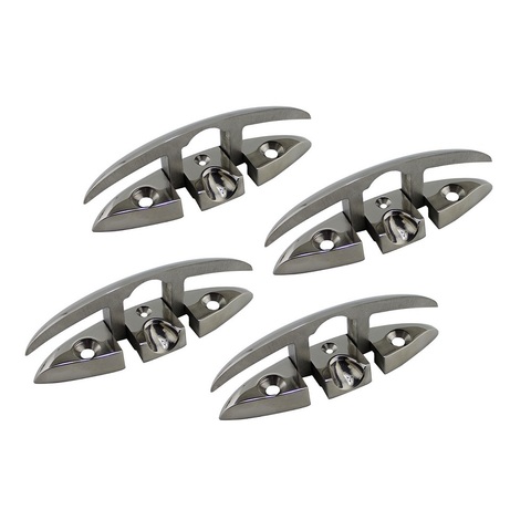 4PCS 316 Stainless Steel Folding Boat Dock Cleats 5 inch 6 inch Sailing Yacht Marine Accessories Flush Mount Cleat For Sailboat ► Photo 1/6